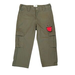 START UP Medium Japanese Green Cropped Cargo Pants Unisex Streetwear